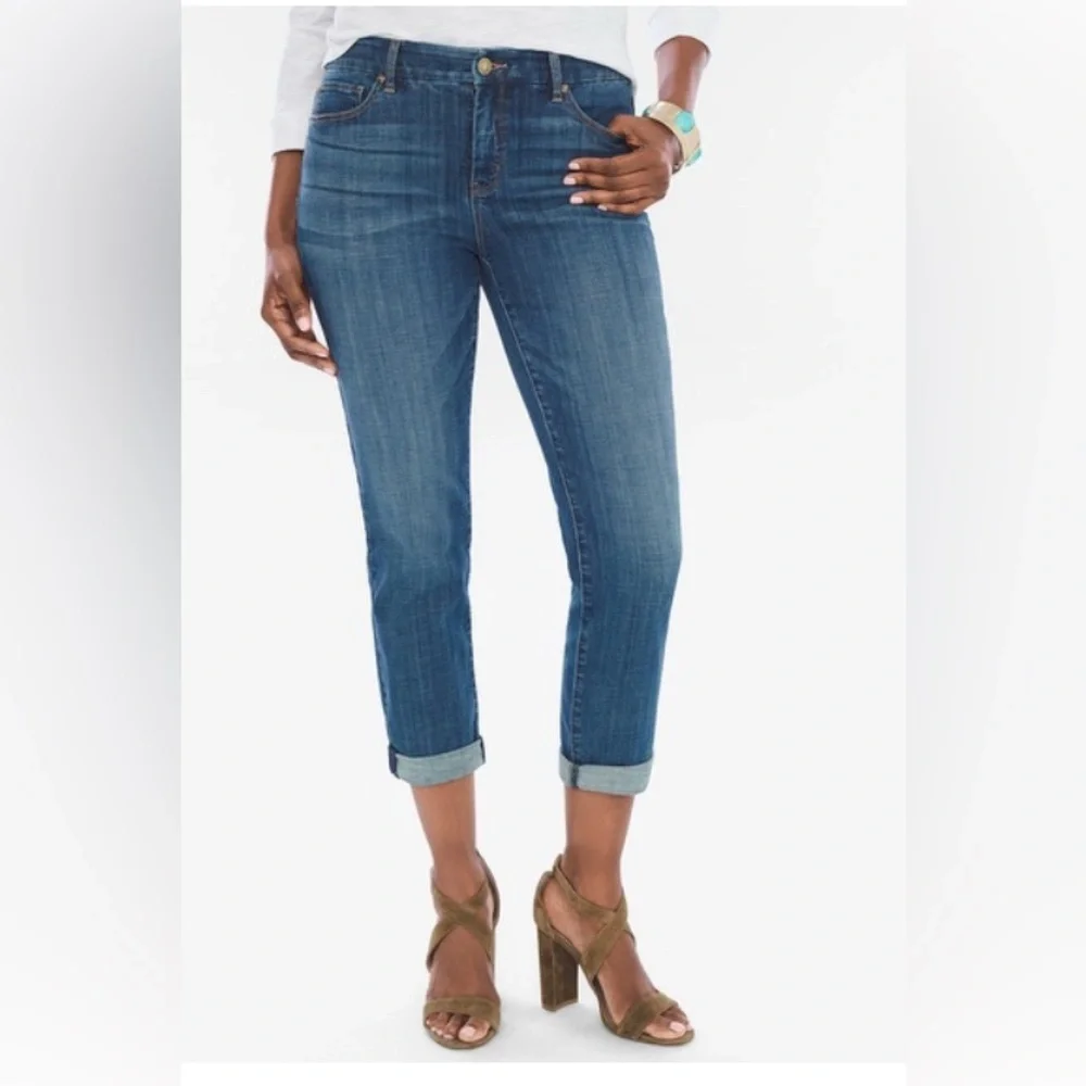 Chico's Girlfriend Slim Leg Crop Denim Jeans | NWT - Picture 1 of 10